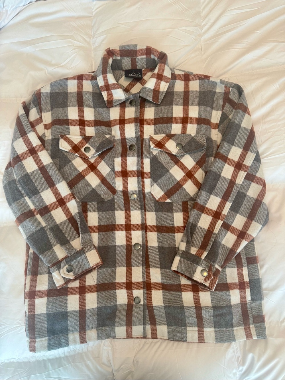 Plaid Fleece Shirt Jacket